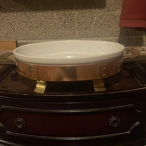 Urli with a Firestone platter pottery made of bras and copper handcrafted - Picture 1 of 6